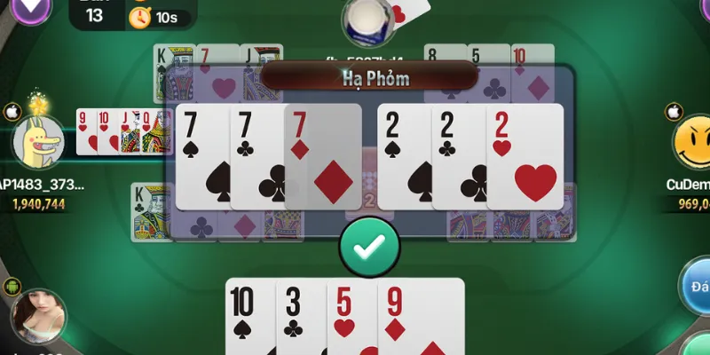 Các quy tắc cơ bản khi chơi phỏm 9 cây