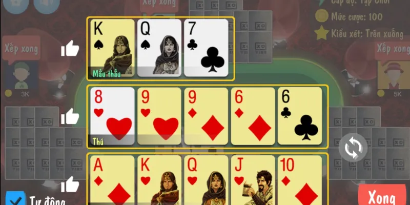 Các quy tắc cơ bản cần hiểu rõ khi xếp bài Mậu Binh